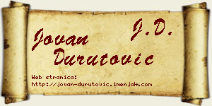 Jovan Durutović vizit kartica